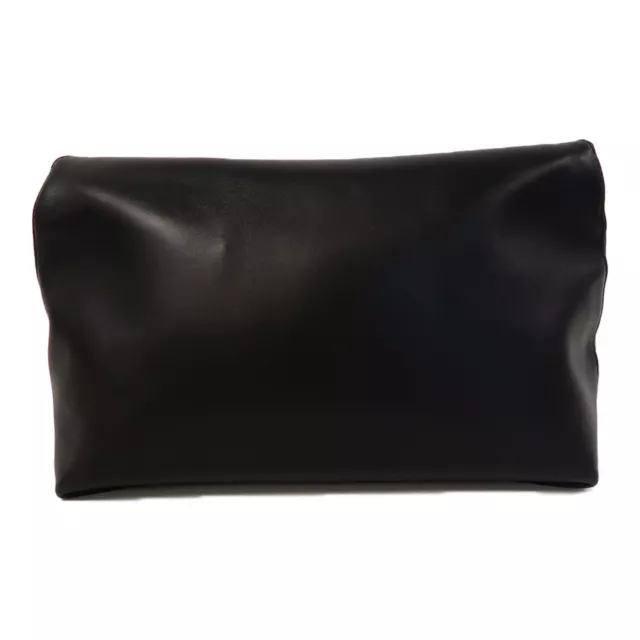 Alexander McQueen SHW Skull Clutch Bag Pouch Calfskin Leather Black 2