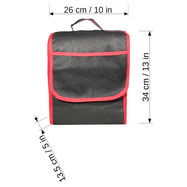 BLACK & RED Car Boot Organiser Bag Anti Slip Foldable for Boot Storage