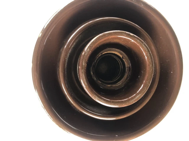 Vintage Large LOCKE 6510 USA Porcelain Ceramic INSULATOR Glazed Chocolate Brown 6