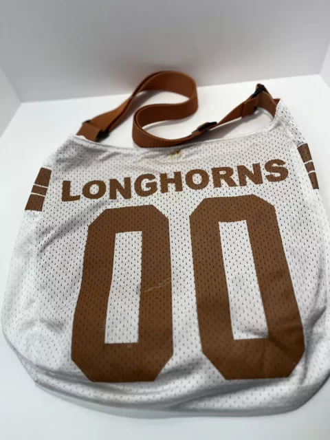 White with Burnt Orange Letters 00 Texas Longhorn Jersey Purse - Tote Bag