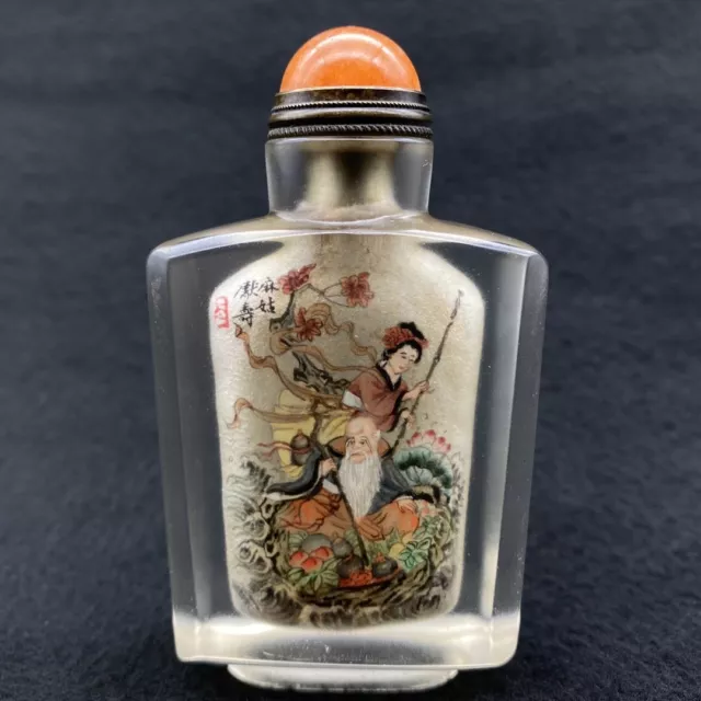 reverse painting inside the chinese snuff bottles clear beautiful women buddha