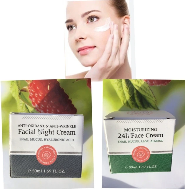 Lot 2 Crème De  Nuit Jour-Bave D’escargot, Aloe Vera  Hhyaronic Acid