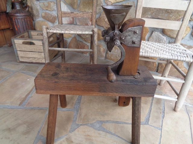 Primitive COLONIAL Antique Forged Iron 18th Century Coffee Grinder RARE!