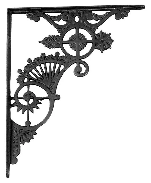 B&P Lamp 11" Iron Shelf Bracket, Victorian, Pair