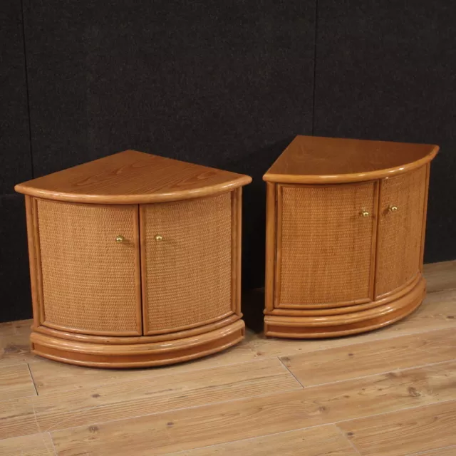 Coppia di angoliere due mobili vintage credenze in legno design XX secolo 900
