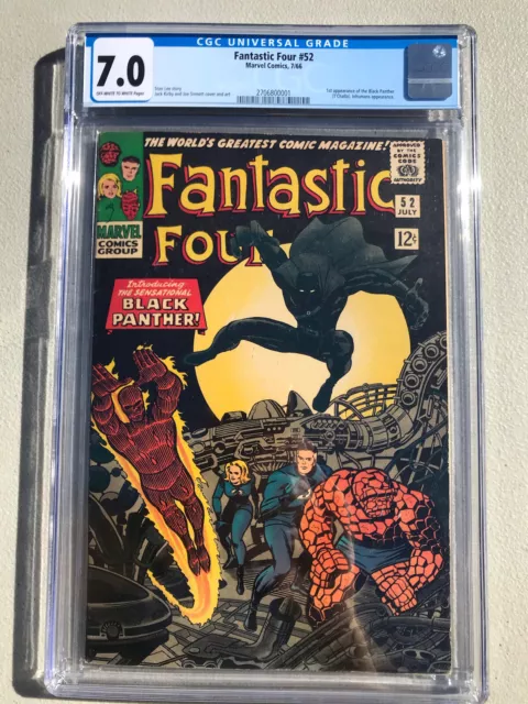 Fantastic Four 52 - Cgc F/Vf 7.0 - 1St Appearance Of Black Panther (1966)
