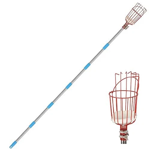 Fruit Picker Tool, 8- Foot Fruit Picker with Detachable Stainless S...