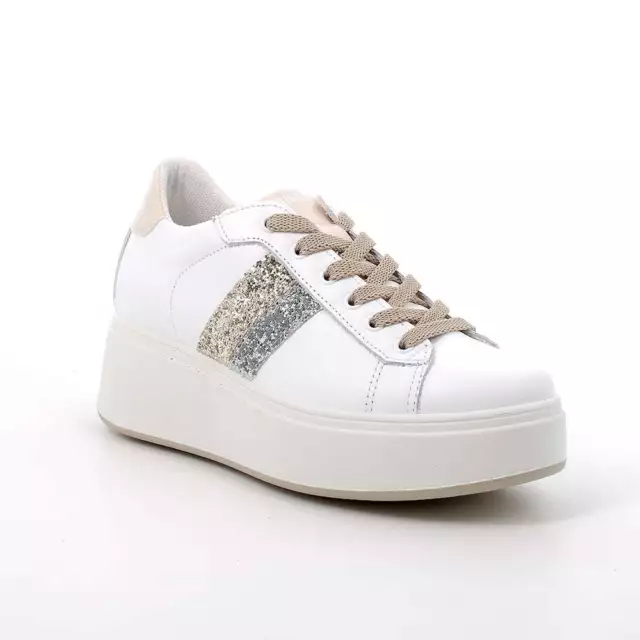 Igi&co Femme Chaussures 5659611 Sneakers Compensées Blanc en Cuir