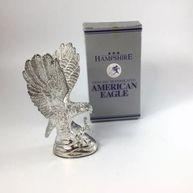 Hampshire Genuine Silverplated Eagle Sculpture Figurine 5"H