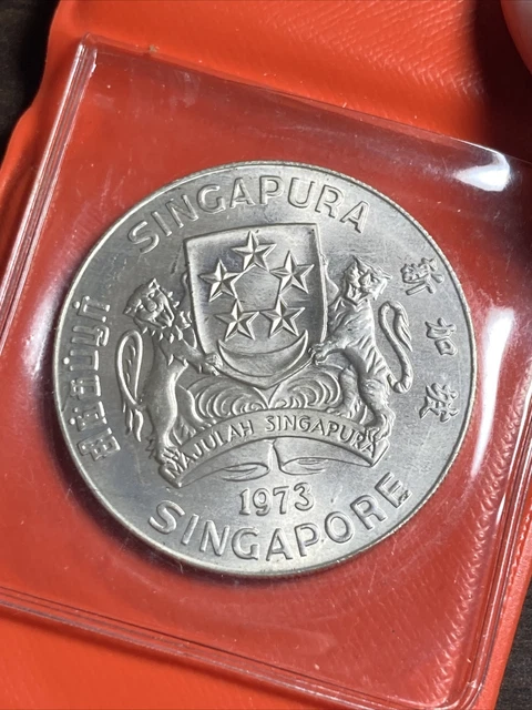 1973 Singapore 90% silver 10$ coin / 10 dollars / 31.1 gr / ten dollars currency