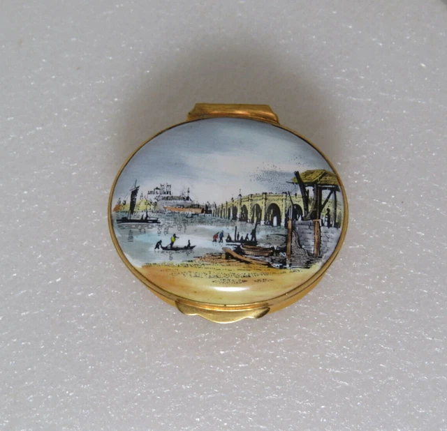 Vintage Crummles England Enamel Trinket Box Hinged Westminster Bridge Vintage Crummles England Enamel Trinket Box Hinged Westminster Bridge