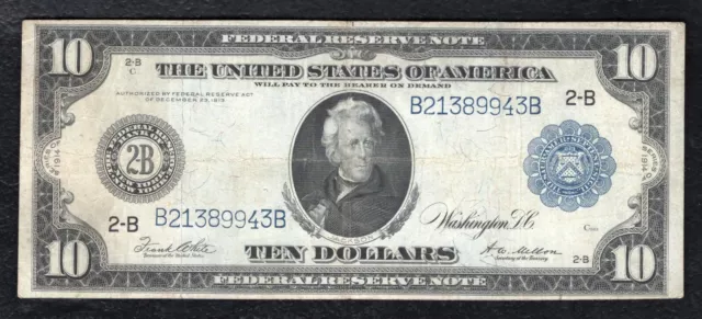 FR. 911a 1914 $10 TEN DOLLARS FRN FEDERAL RESERVE NOTE NEW YORK, NY VERY FINE