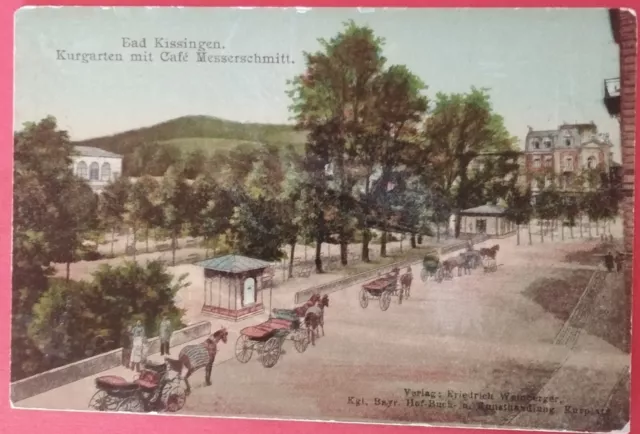 AK  Bad Kissingen - Kurgarten m.Café Messerschmitt - um 1900 ungelaufen