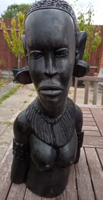 African Tribal Woman Head, Bust statue approx 17.5"