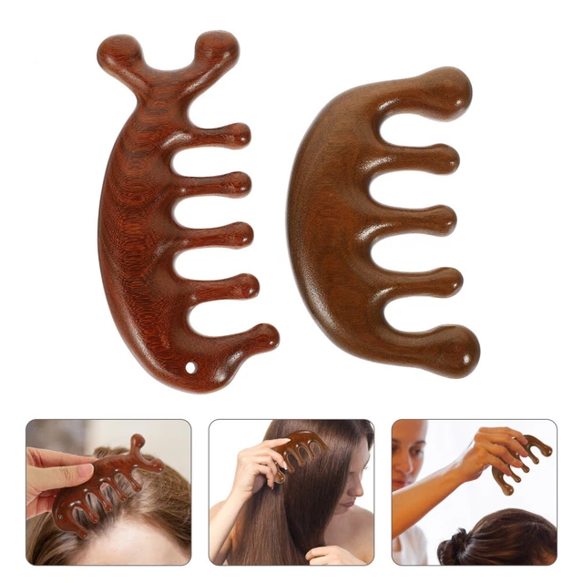 Meridian-Massagekamm Aus Sandelholz – Für Kopfhaut, Nacken & Schultern, Thai-Massage, Natürliches Holz
