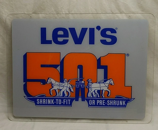 1980s Vintage Levi's 501 Advertising Sign Store Display Vintage Denim Jeans USA