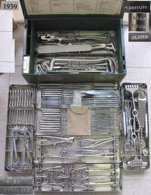 Wwii 1939 German Large Medical Surgical Tools Set Chiron Hauptbesteck Xtr Rare