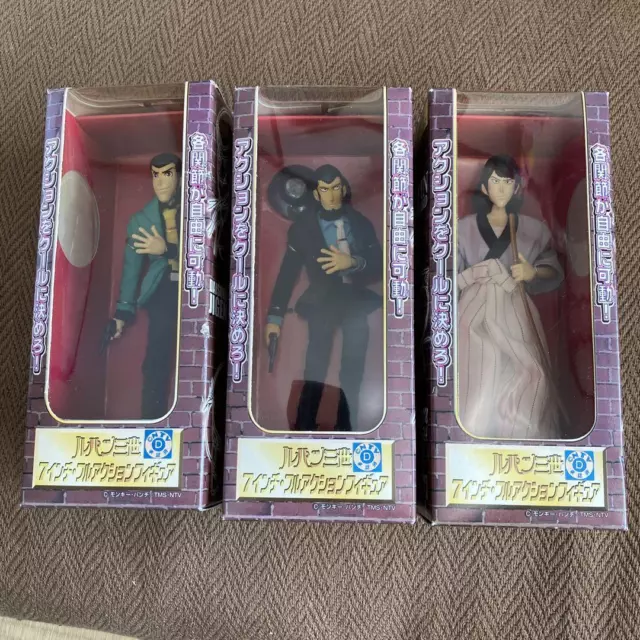 LUPIN family 7 inch full Action Figure 3 Set - Goemon, Jigen (NOS) F30281