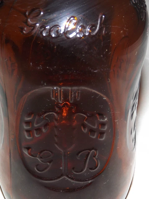 Vintage 2 Old Earlier 1900S Grolsch Porcelin Stopper Brown  Beer Bottles