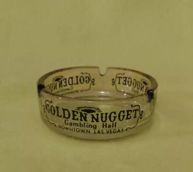 Golden Nugget Casino Small Round Amber Ashtray