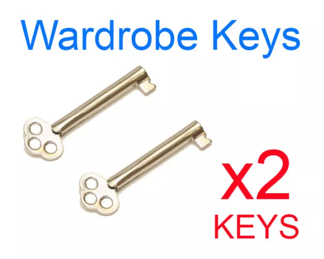Cupboard Wardrobe & Desk Lock Precut Key Suits Wardrobe Cabinets Desks x2 keys