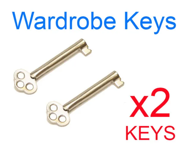 Wardrobe, Cupboard & Desk Lock Precut Key Suits Wardrobe Cabinets Desks x2 keys