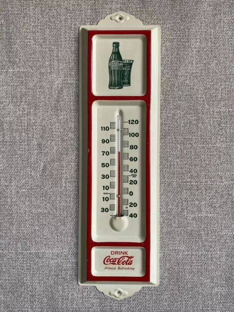 Vintage Coca Cola Thermometer Metal Tin Sign  original