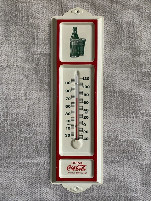 Vintage Coca Cola Thermometer Metal Tin Sign  original