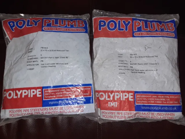 Polyplumb PB1422 22x15x22mm Ende reduziertes T-Shirt Menge 10