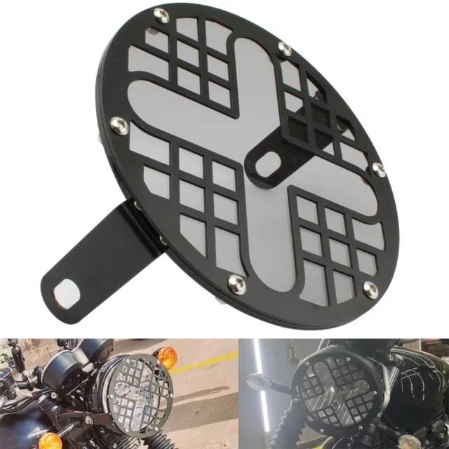 Headlight Cover Headlamp X Shaped Mesh Grill Grey For Triumph Bonneville T100