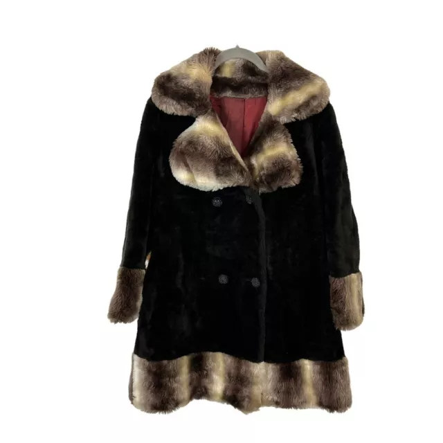 PENNY LANE FAUX Fur Coat Women's Made in USA Late 70s Retro Secretary ...