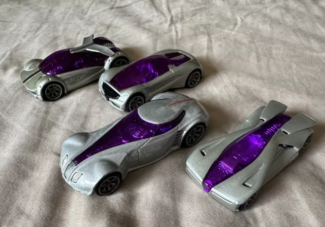 Hot Wheels Acceleracers Lot of 4 cars. Covelight, Nitrium, Iridium & Anthracite