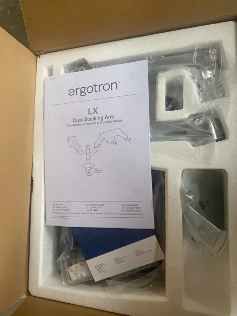 Ergotron LX Dual LCD vertical Stacking Arm Aluminum Desk Mount