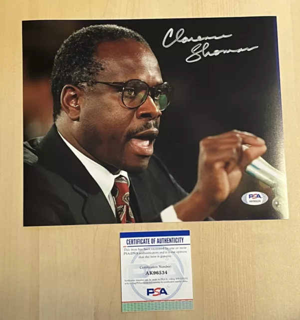 CLARENCE THOMAS HAND SIGNED 8x10 PHOTO SUPREME COURT JUSTICE VERY RARE PSA COA