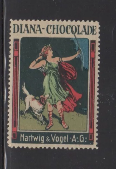 German Advertising Stamp Diana Chocolate, Hartwig & Vogel- Diana Hunting, Dog MH