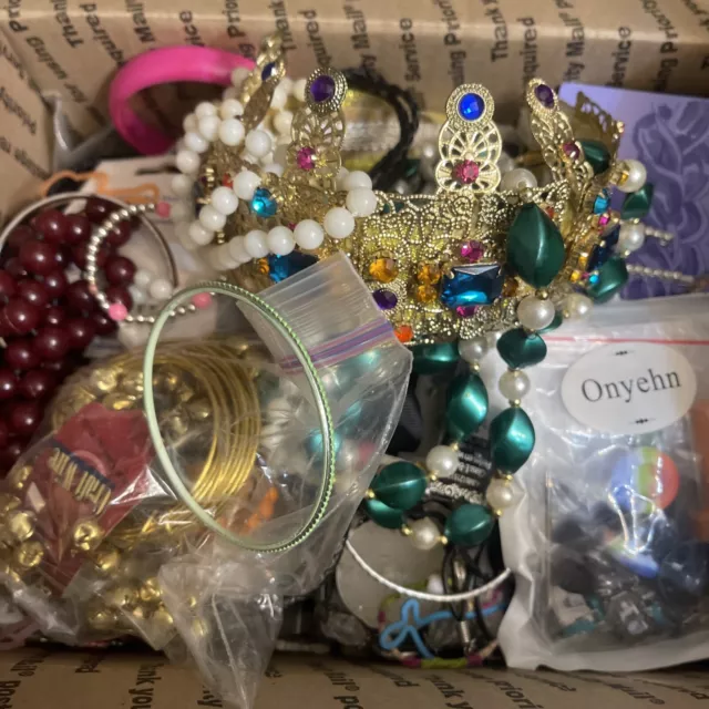 huge vintage to now Jewelry lot - broken and junk - great for Craft 10 Lbs-mar2-