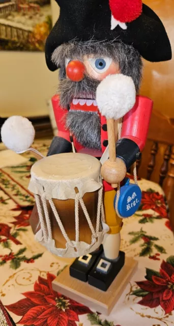 Christian Ulbricht Nutcracker Germany Soldier Drummer Handmade With Tags 14"