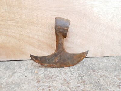 AXE Vecchio Vintage Raro Forgiato a Mano Half Moon Crescent Forma Rustico Ferro Axe 