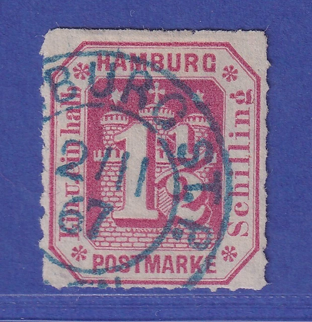 Altdeutschland Hamburg Wappen 1 1/2 Schilling  Mi.-Nr. 21 gestempelt