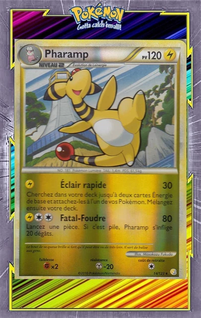 Pharamp Reverse - HS01:HeartGold SoulSilver-14/123-Carte Pokemon Française