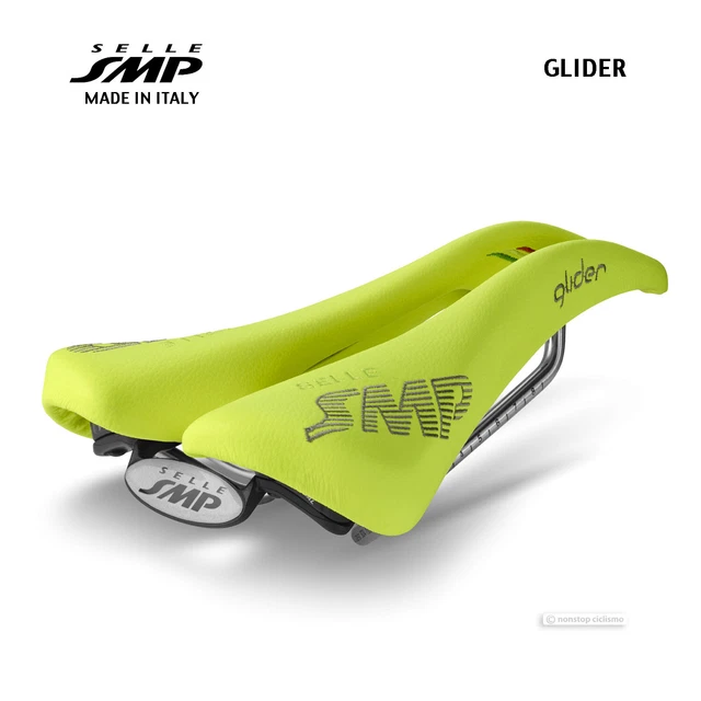 NEW Selle SMP GLIDER Saddle : YELLOW FLUO - MADE IN iTALY!