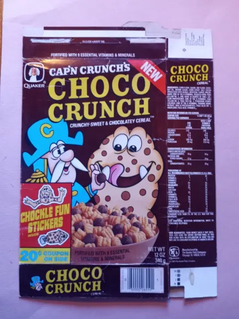 Cap'n Crunch Choco Crunch cereal box only c1983