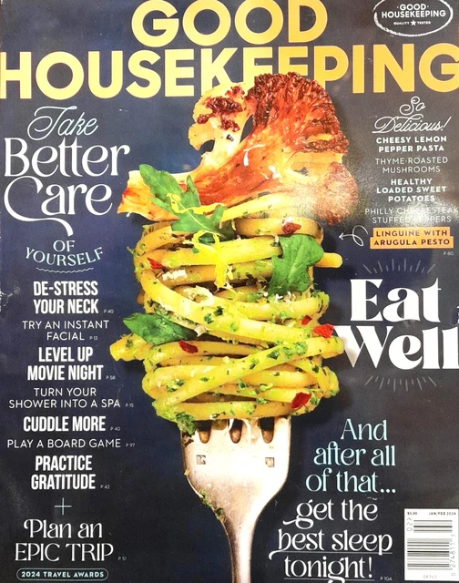 NEW GOOD HOUSEKEEPING Magazine January/February 2024 Eat Well FREE