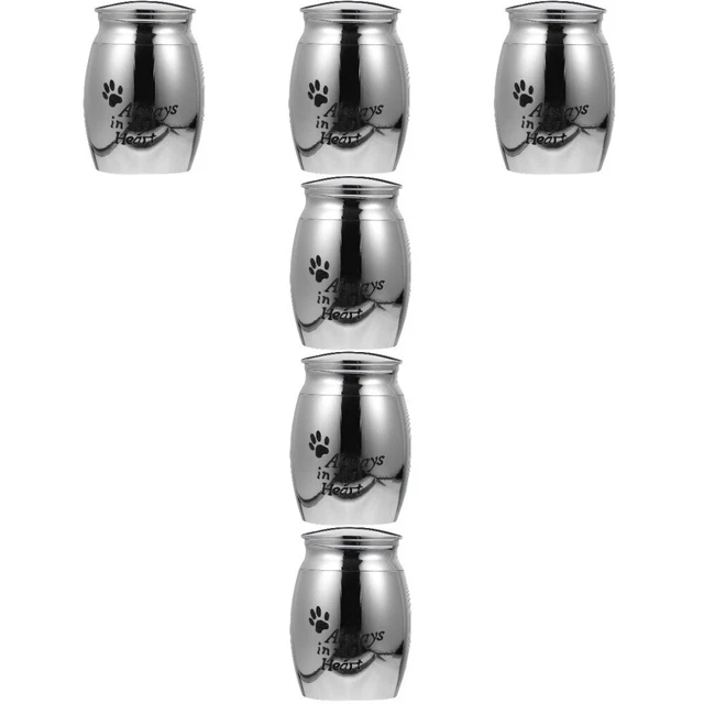 6 Pc Urn Stainless Steel Dad Dog Cremation Cat Urns for Ashes