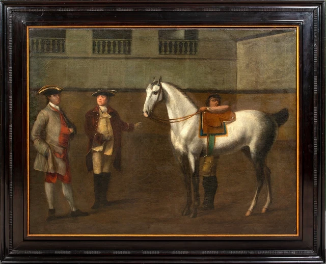 Large 18th Century Portrait Of Gentleman Sale Of An Arabian Horse JOHN WOOTTON
