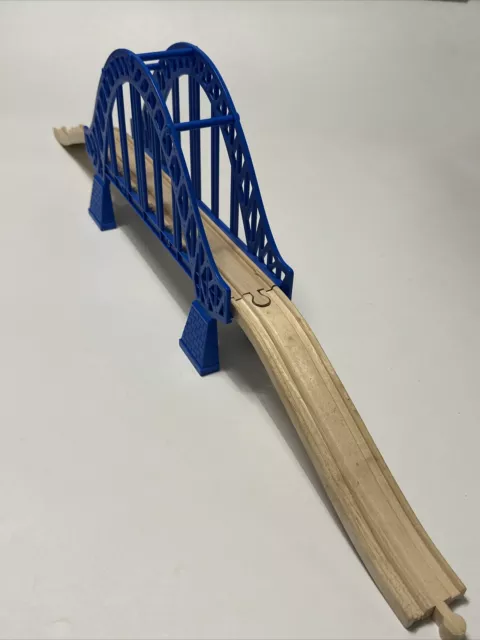 BLUE SUSPENSION WOODEN BRIDGE TUNNEL For BRIO Thomas Train Track SEE Tunnel