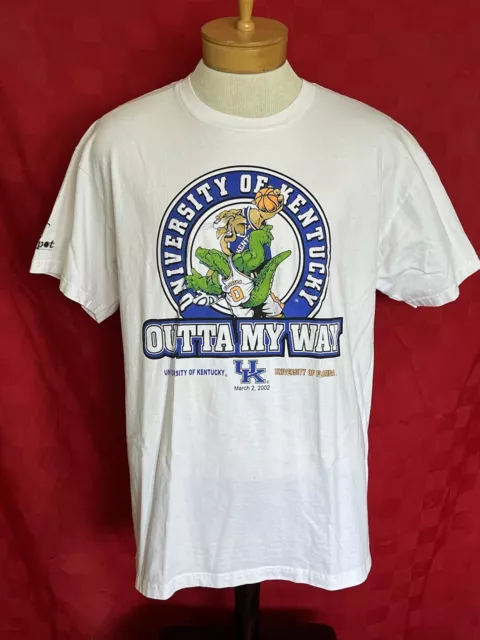 RARE VINTAGE UK Kentucky Wildcats vs UF Florida Gators SEC basketball Shirt LARG