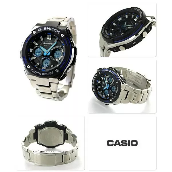 Montre homme Casio G-Shock GSTS100D-1A2 argent bracelet en acier inoxydable neuve avec étiquettes 2