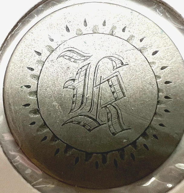 LOVE TOKEN COLLECTABLE: 1866 Shield Nickel Engraved "F.R." Not Silver COBM-538
