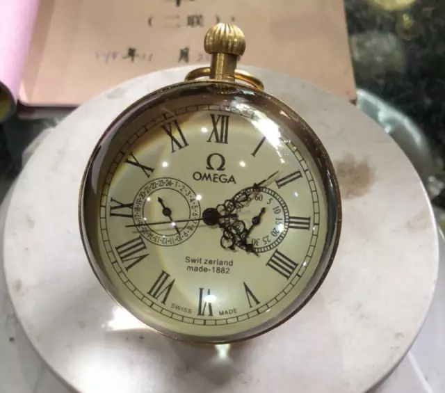 Crystal ball mechanical watch Chinese antique brass five-handed clock